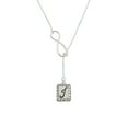 thumbnail image 2 of Delight Jewelry Silvertone Pebble Border Initial - J Silver tone Elegant Infinity Lariat Necklace, 2 of 4