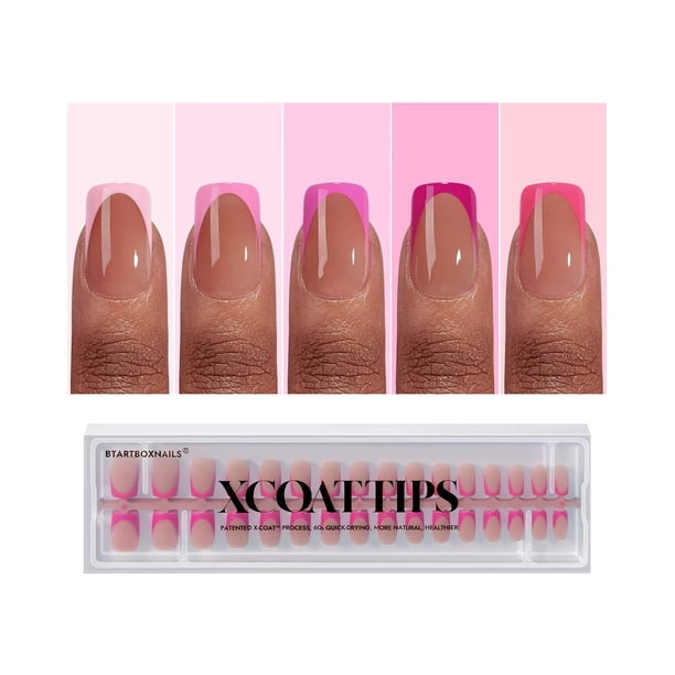 Press On Nails BtartboxNails XCOAT TIPS Short 160 PCS Rosa