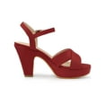 thumbnail image 6 of BLISSFUL STEP Women's Fashion Platform Strap Slingback Chunky Heel Open Toe Sandals Red 10, 6 of 8