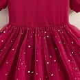 thumbnail image 6 of HOMADLES Toddler Kid Dress Crewneck Cotton Short Sleeve Mesh Breathable Stretch Ruffed Summer Princess Dress Dress Red 4-5T, 6 of 8