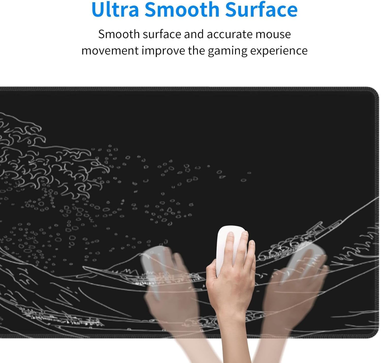 Mouse Pad, Large Japanese Desk Mat, XL Anime Gaming Keyboard Mat, Non-Slip Rubber Base, Big Extended Desk Protector for Home Office, 31.5”x11.8”