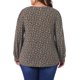 thumbnail image 3 of Blusa de mujer plus size Agnes Orinda de manga larga con pliegues, escote en V, floral, elegante y casual, talla 4X, color marrón y naranja, 3 of 6