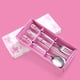 thumbnail image 2 of Set de cuchillos de acero inoxidable 3PCS Tenedor de cuchillos al aire libre Conjunto de servidor portátil de tenedor de cuchara de palillo (Rosa rosa), 2 of 5