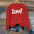 thumbnail image 5 of Aoiroe Womens Fall Tops Hoodies For Women Valentine Pullover Fall Sweaters Long Sleeve Print Crew Neck Sweater Cute Sweatshirts Basic Tops For Woman Womens Casual Sweatshirt Heart Sweater Orange M, 5 of 5