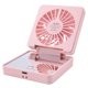 thumbnail image 4 of Espejo compacto con ventilador USB portátil para maquillaje, ideal para mujeres y estudiantes, color rosa, incluye soporte para teléfono y diseño plegable., 4 of 7