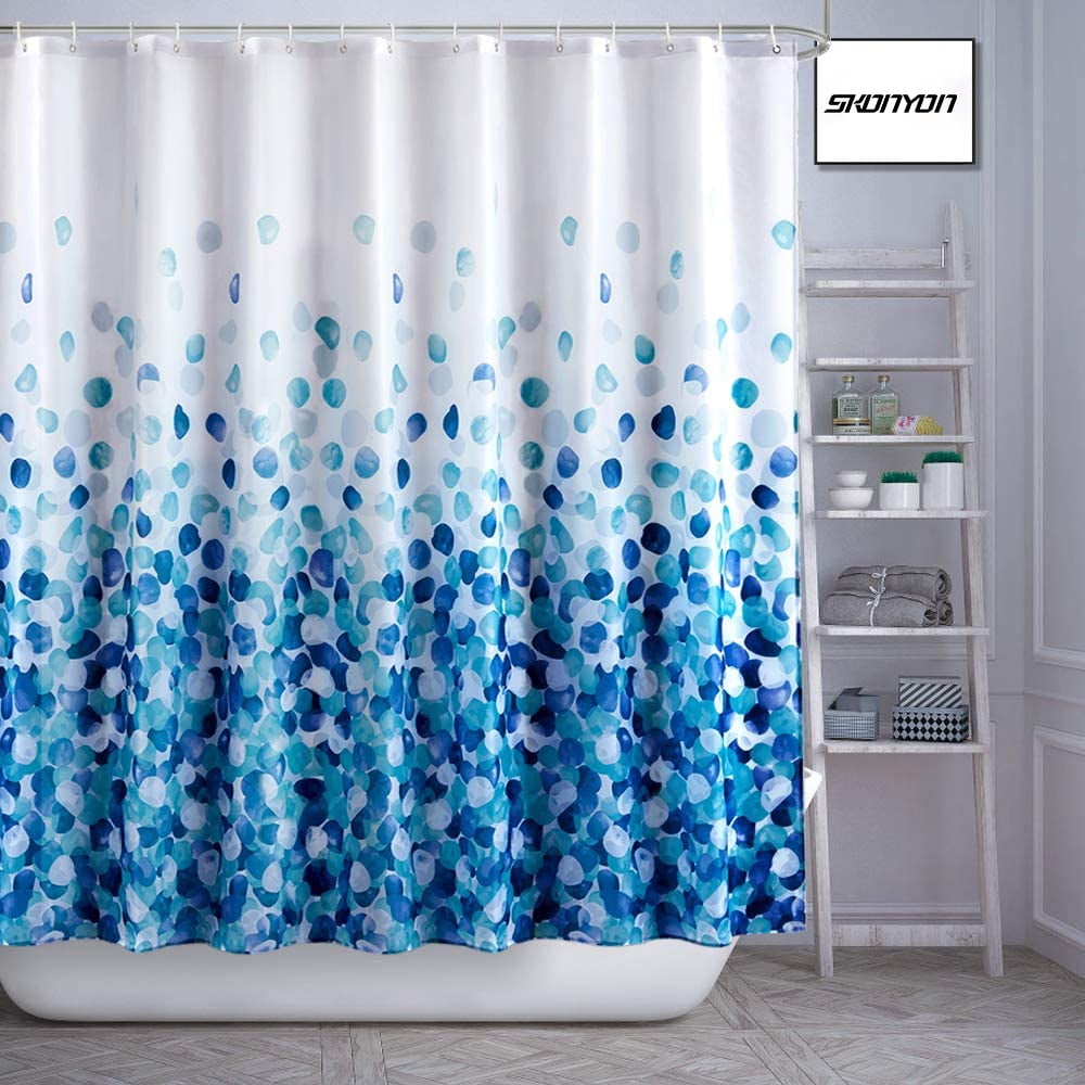 Retro Tree Bark Pattern Bathroom Waterproof Fabric Shower Curtain & Hooks 71*71" 