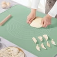 thumbnail image 1 of Silicone Pastry Mat Extra Large 24"X16" Non-stick Baking Mat With High Edge, Food Grade Silicone Dough Rolling Mat For Making Cookies Macarons Multipurpose Mat Countertop Mat Placemat (Green), 1 of 5