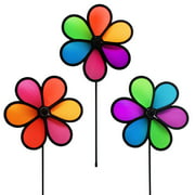 In the Breeze 10-Inch Neon Flower Spinners - Colorful Wind Spinners for your Yard and Garden - Pack of 3