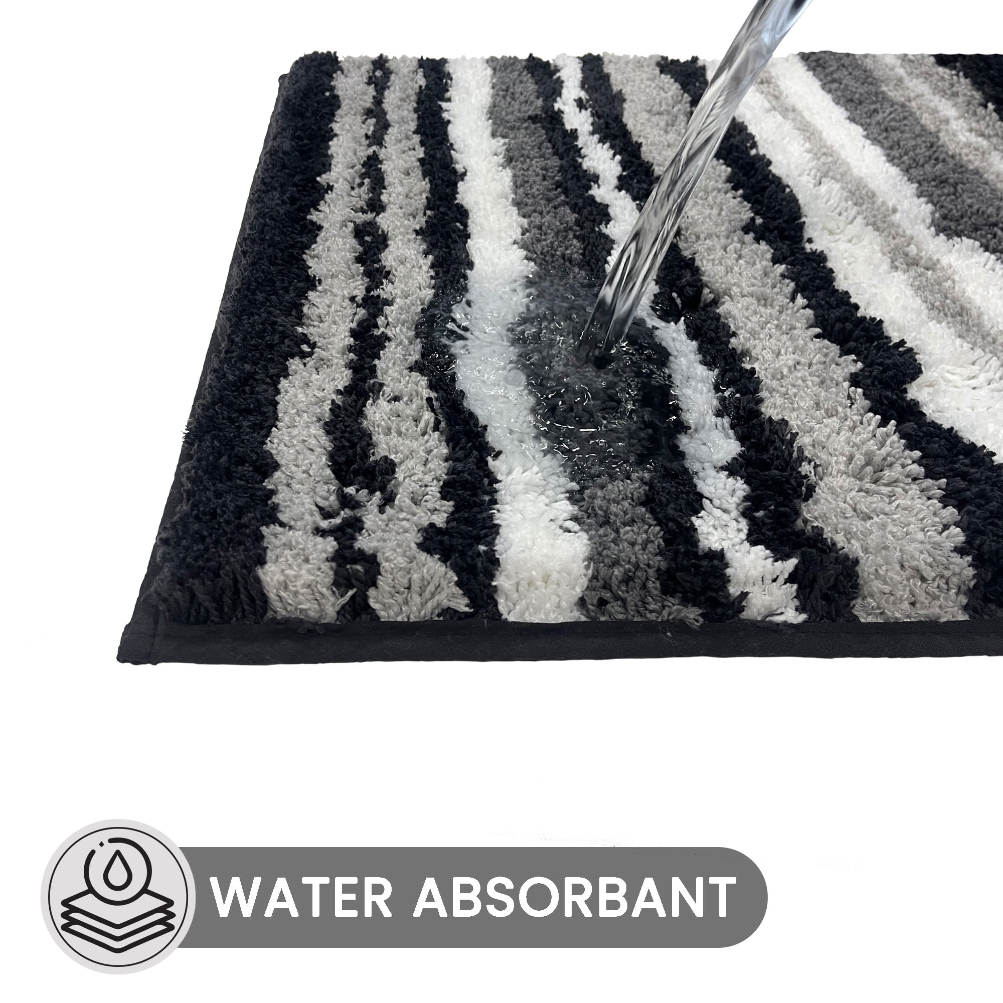 Better Trends 20" x 20" U-Shape Toilet Rug, 100% Polyester Non Reversible Tufted Bathroom Rug, Contour Mat, Water Absorbent, Machine Washable, Toilet Base Rug Griffie Collection - Gray