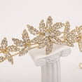thumbnail image 3 of Zhuge Tiara de boda para novia, diadema de princesa, corona nupcial, joyería para el cabello con diamantes de imitación de cristal, decoración para novia, cumpleaños, graduación, boda (oro), 3 of 3