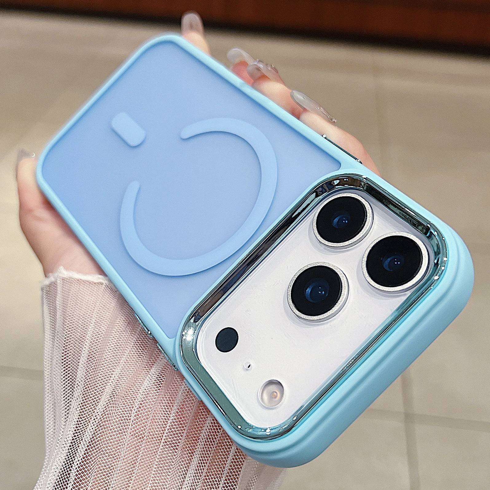 Magnetic Translucent Case for iPhone 17 Pro Max Compatible with MagSafe accessories For iPhone 17 Pro Max cases, compatible with MagSafe accessories.