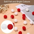 thumbnail image 3 of Triani 3Pcs Pom Pom Garland 8.4Ft 30 Balls Xmas Felt Ball Cute Rainbow Pompom Hanging Decorations for Christmas Tree Staircase Ornament Home/Room Decor(Red White), 3 of 7