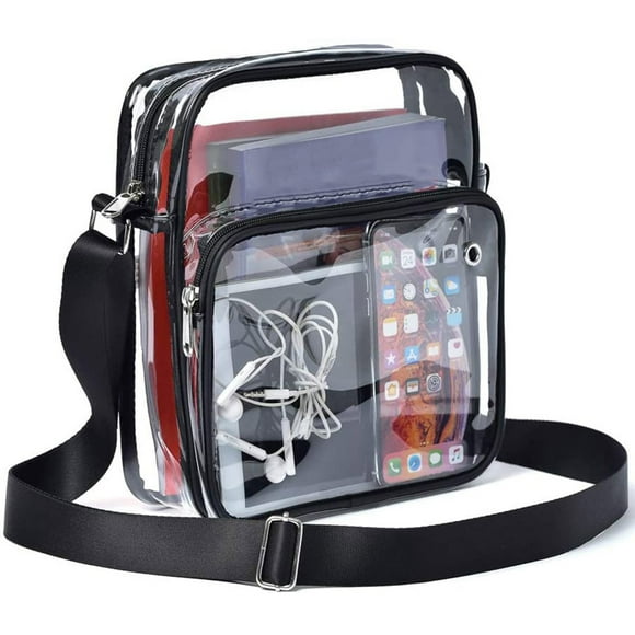 Lieonvis Clear Purses with Shoulder Strap Clear Messenger Bag Waterproof Clear Bag Hand-free Clear Crossbody Bag Transparent Crossbody Purse for Concerts Festivals Sports Events