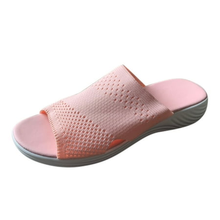 

Women Slippers Women s Summer Outer Wear Lightweight Flat Casual Sandals And Slippers Pink 6.5