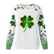 thumbnail image 5 of TaTaai Ladies St Patricks Holiday Raglan Sweatshirt Long Sleeve Crewneck Casual Pullover Loose Fit Printed Graphic Top Gift, 5 of 5