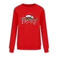 thumbnail image 4 of HOMBOM Womens Christmas Sweatshirts Greflying Merry Red Holiday No Hood Xmas Crewneck Sweatshirt for Ladies Graphic, 4 of 6