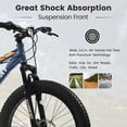 thumbnail image 6 of Ambifirner Mens and Women Fat Tire Mountain Bike, 24-Inch Bicycle Wheels, 4-Inch Wide Tires, Steel Frame, 7Speed Drivetrain, Disc Brakes, 6 of 8