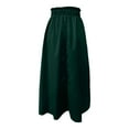 thumbnail image 5 of Dpytoraw High Waist A Line Midi Skirt Color Block Design Elegant Flared Hem Perfect For Casual And Formal Occasions Stretchy Denim Skirt with Pockets Green, 5 of 5
