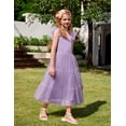 thumbnail image 4 of Vestido Arshiner para niñas adolescentes, verano, lila, 5-6 años, tul fruncido, 4 of 6