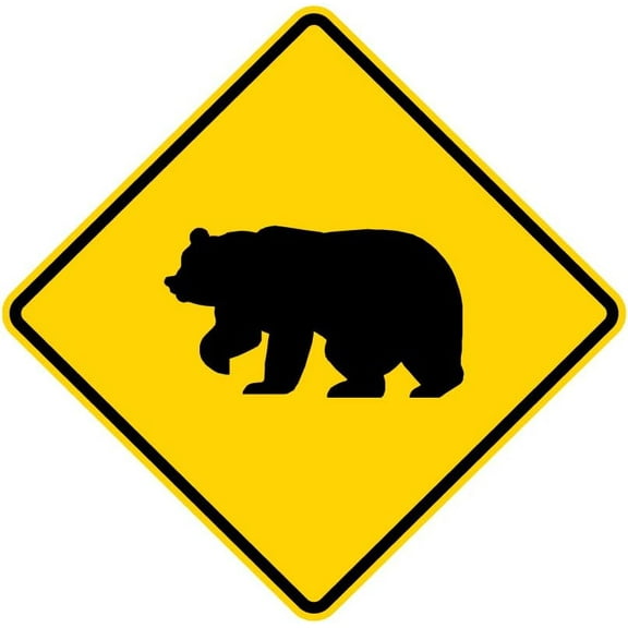 24 x 24 Bear Crossing Sign - Genuine Equine Crossing Symbol - 3M High Intensity Prismatic Reflective Sheeting - Prominent Warning Sign - 10-Year 3M Warranty