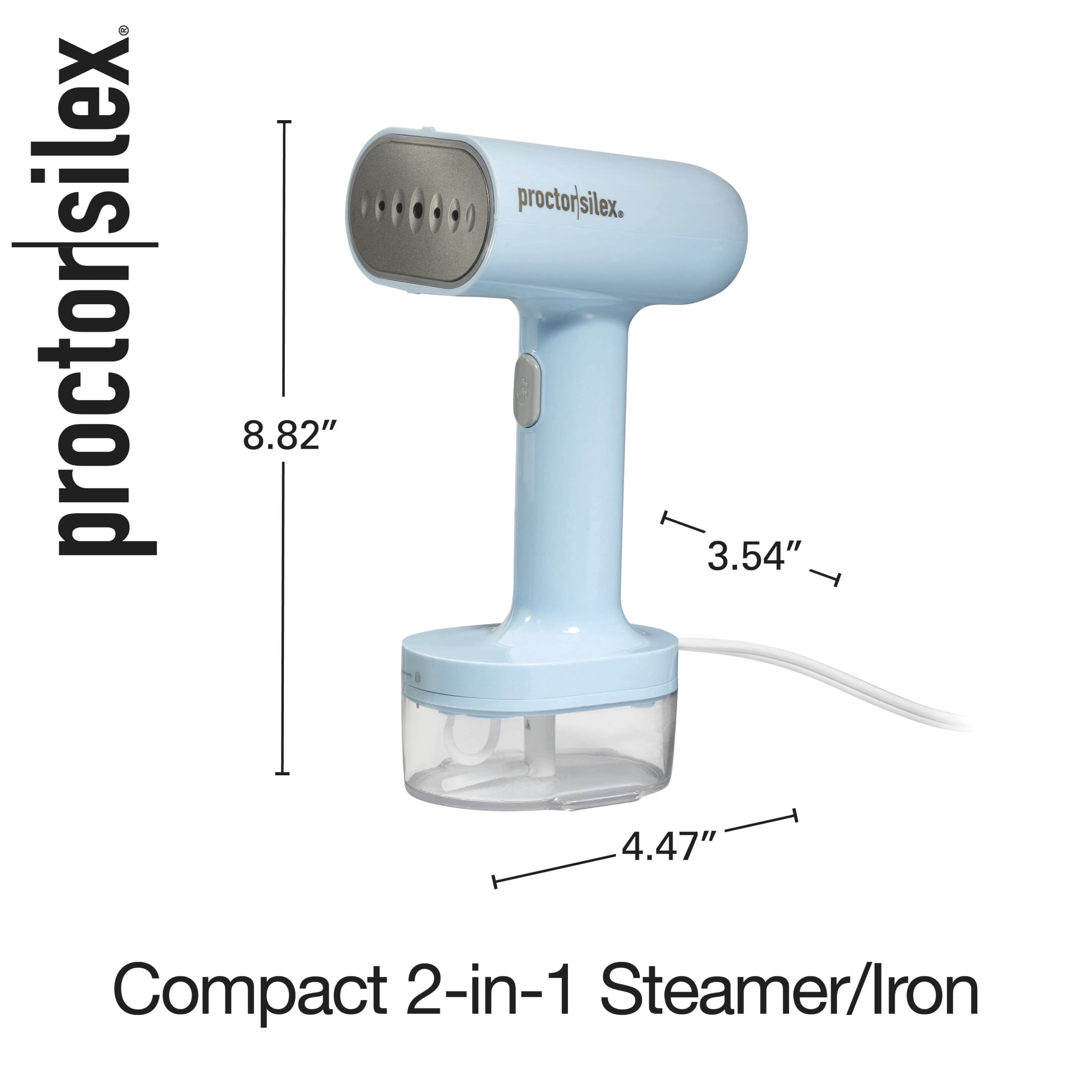Proctor Silex 2-in-1 Handheld Garment Steamer and Iron for Clothes with Removable Water Reservoir