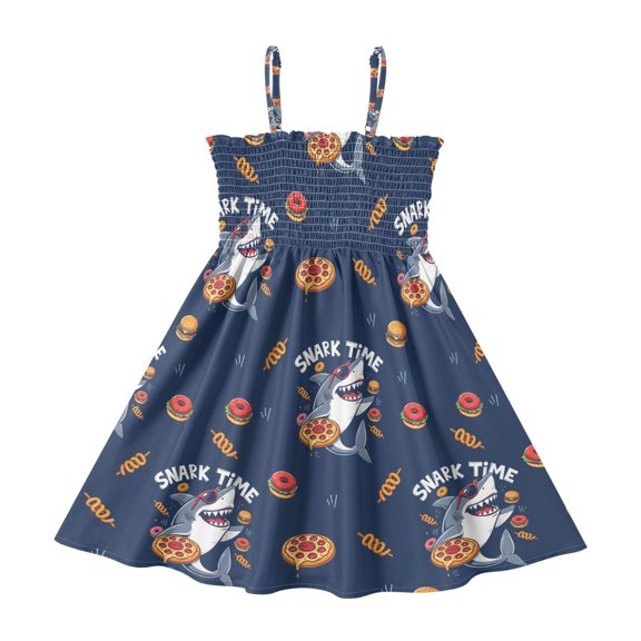 Summer Spaghetti Strap Shakr A Line Dress Casual Sleeveless Cami Sundress for Size 2-8 Years