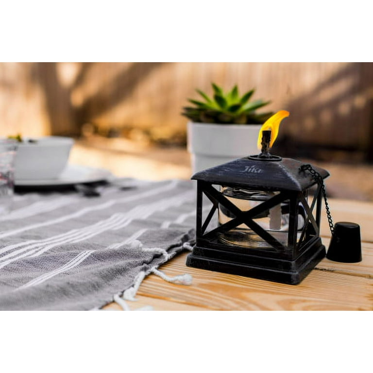 TIKI® Brand 5.5-Inch Petite Lantern Metal Table Torch Black - 2 pack TIKI® Brand 5.5-Inch Petite Lantern Metal Table Torch Black - 2 pack