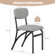 thumbnail image 3 of Set of 4 moderno forrado kitchen dining room sillas con arched metal legs, gris para kitchen y sala de estar, 3 of 7