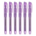 thumbnail image 1 of Purple Highlighter, 6 Pack High Lighters No Bleeds Highliters Pens Neon Clear View Bright Quick Dry Pocket Marker Pen Sticks Chisel Tip Cute for Books Office Adults, Transparent, 1 of 6