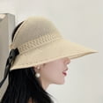thumbnail image 3 of Shenmeida Women Sun Hat Foldable Sun Protection Cap Summer Wide Brim Empty Top Beach Hollow Out Hat Headwear, 3 of 6