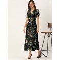 thumbnail image 2 of Dressberry Women's Printed Poly Crepe Dress, Sizes S-XL, Black, 2 of 7
