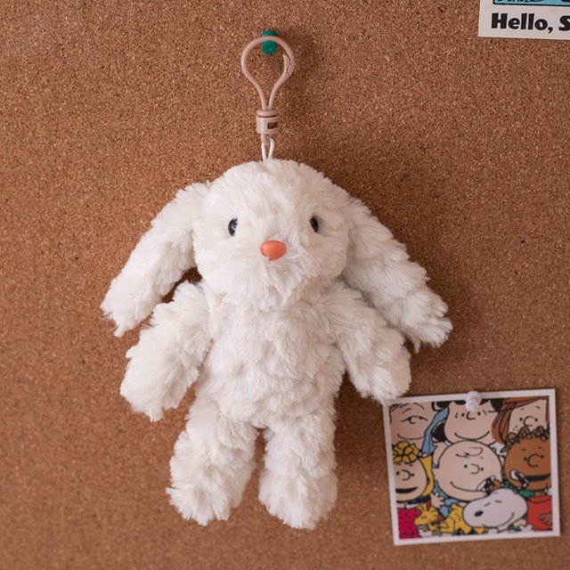 Precioso llavero de cordero con forma de conejo, muñeco de peluche con hebilla decorativa para mochila