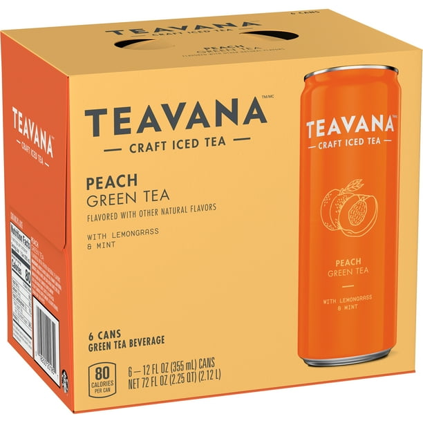 Teavana Craft Peach Iced Natural Green Tea with Lemongrass, Mint, Peach