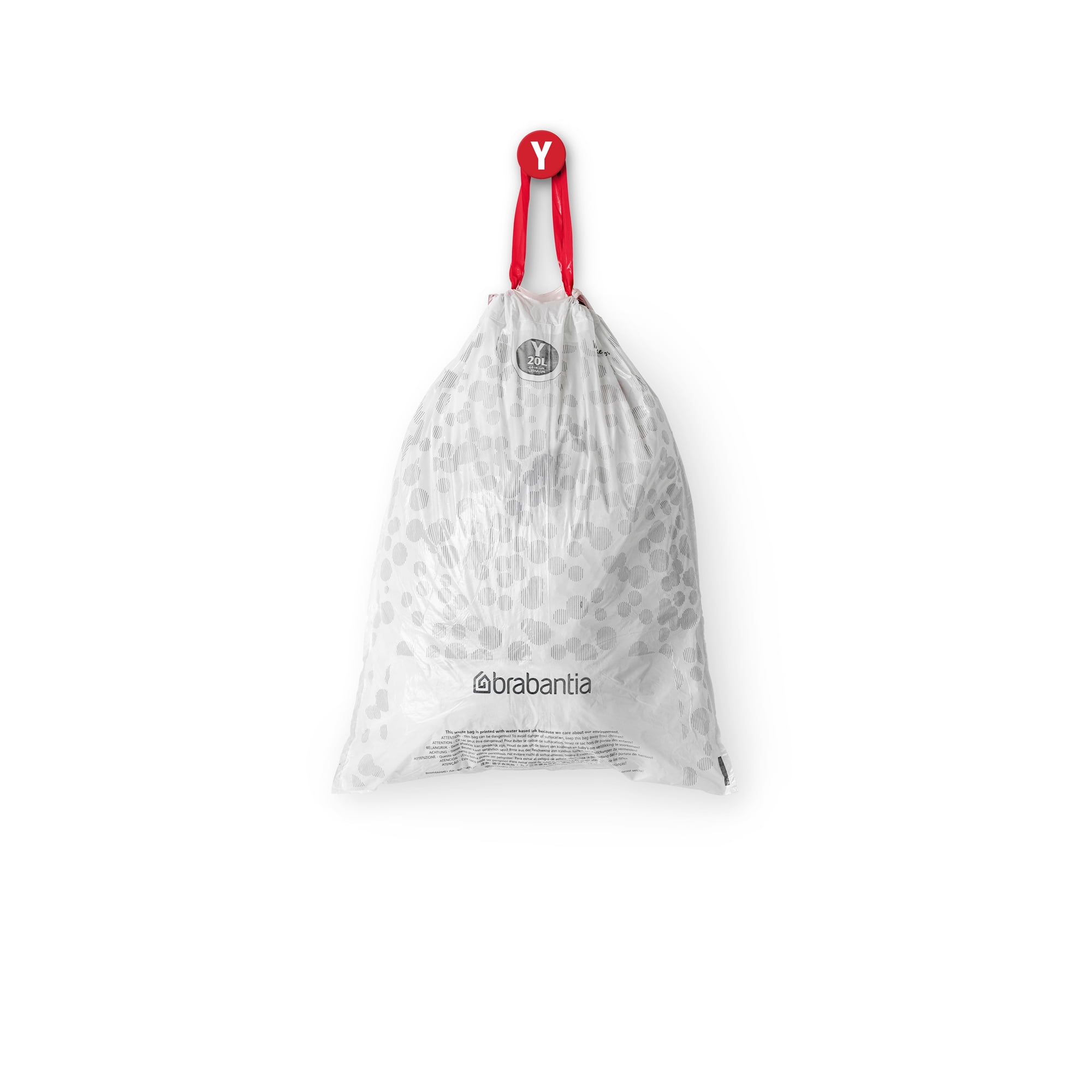 Brabantia PerfectFit Trash Bags, Code Y, 5.3 Gallon (20L), 120 Count