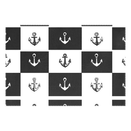 

Ryvnso 1 Piece Placemats Anchors Checkered Grid Dining Mats Heat-Resistant Non-Slip Washable Table Mat