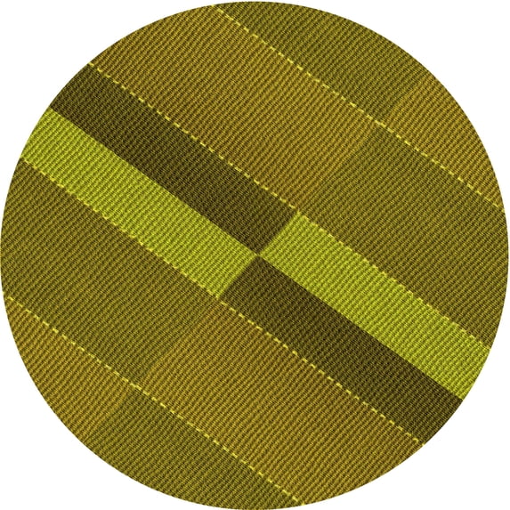 Ahgly Company Indoor Round Patterned Dark Bronze Brown Area Rugs, 3' Round