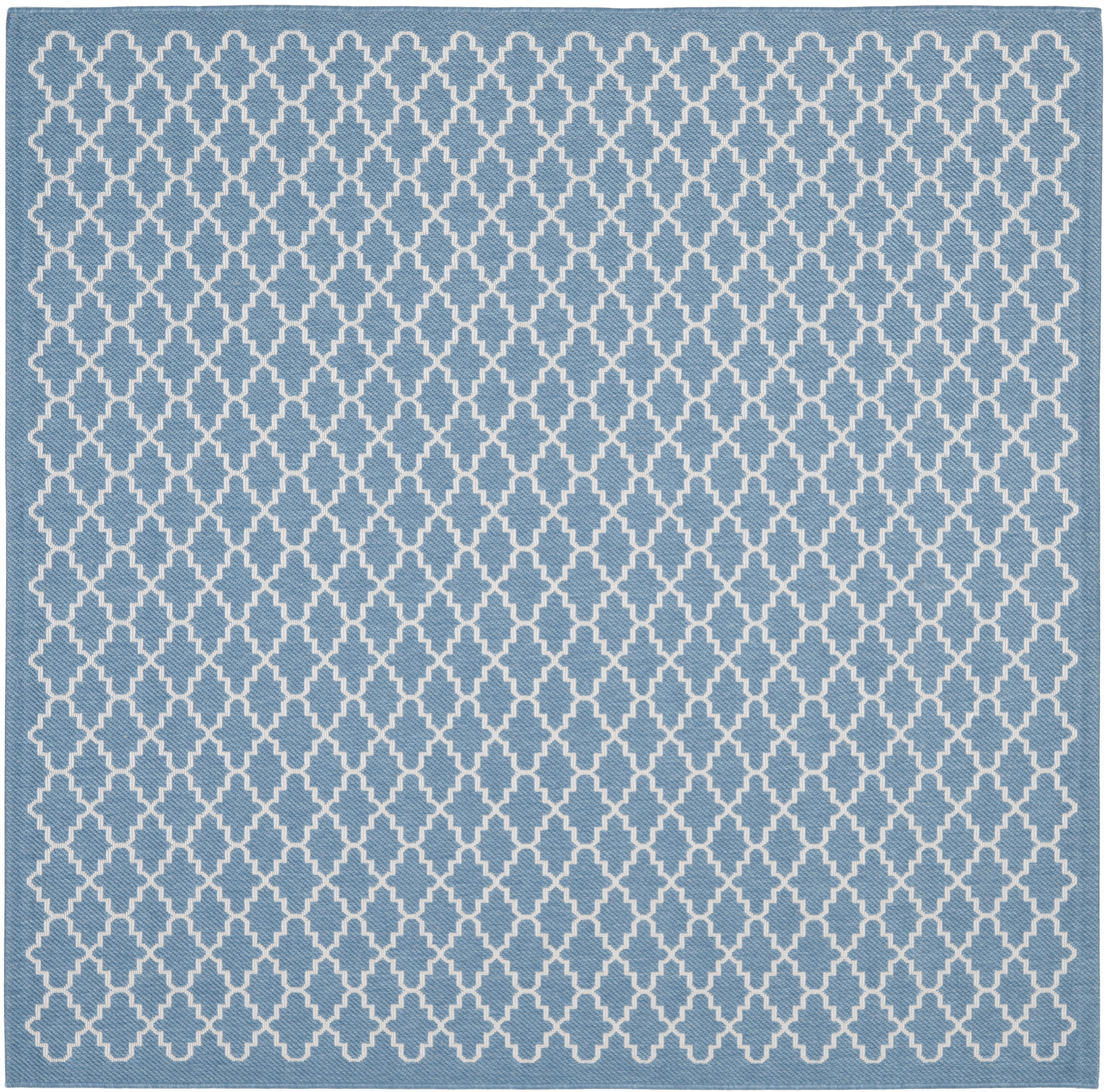 Safavieh Courtyard Hilbert Geometric Indoor/Outdoor Area Rug, Blue/Beige, 6'7" x 6'7" Square