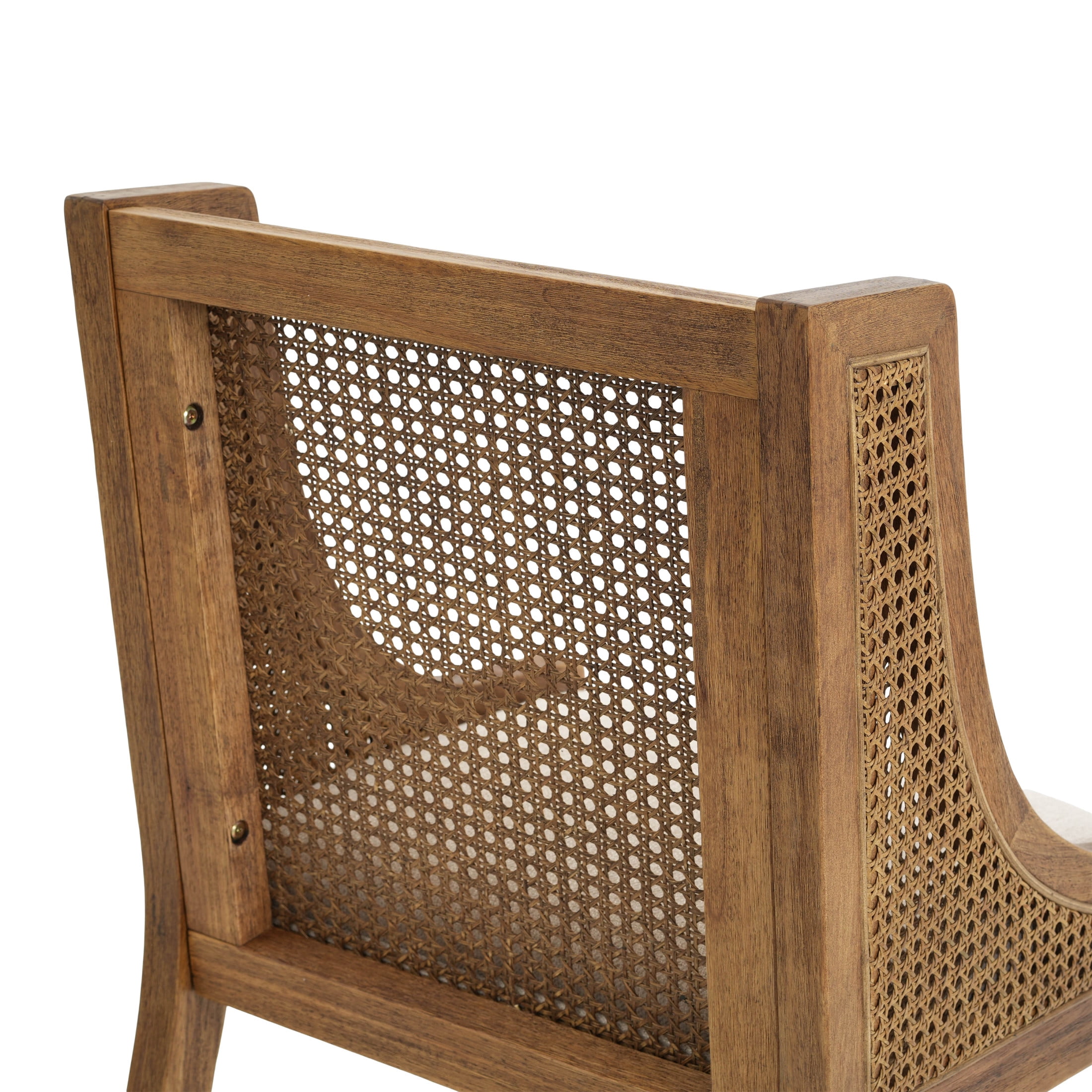 Christopher Knight Home Rustic 43.5"H Bar Stools with Cane Back, Wood Frame, Beige+Walnut, Set of 2