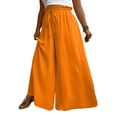 thumbnail image 2 of Garbnen XL-5XL Plus Size Palazzo Pants for Woman Flowy Elastic Waist Womens Pants Wide Leg Summer Beach Travel Women Trousers, 2 of 4