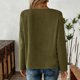 thumbnail image 4 of Mujeres 3/4 Manga Tops Y Blusas de Color Sólido con Botones Cuello Redondo Casual Top de Moda 3/4 Manga Tops Casuales para Mujeres, 4 of 7