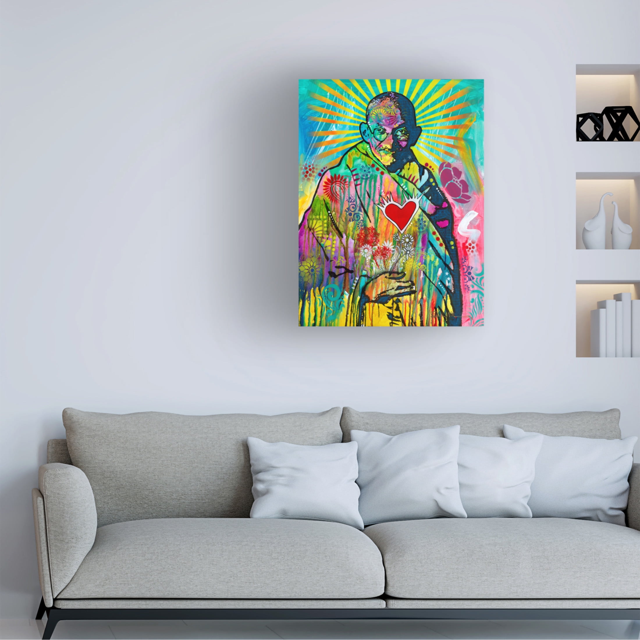 Canvas Wall Art - Dean Russo 'Gandhi' Wall Art for Living Room, Bedroom, or Office Décor by Trademark Fine Art - 35 x 47 Inches