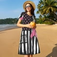 thumbnail image 4 of JUNZAN Robe à Manches Courtes pour Femmes avec Imprimé Sensibilisation au Cancer du Sein, Robe Décontractée Confortable, Mélange Polyester Spandex Doux, Tenue Quotidienne Élégante pour l'Été, 4 of 6