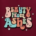 thumbnail image 6 of Wild Bobby Beauty From Ashes Groovy Font With Stars Vintage Unisex Crewneck Sweatshirt, Maroon, XX-Large, 6 of 6