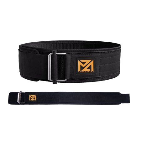 Z&M Power Trimp Ultimate Self-Locking Weightlifting Belt for Men & Women, Premium Black Nylon Gym Belt for Squats, CrossFit, and Functional Fitness -Trusted by Olympic Athletes