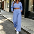 thumbnail image 6 of Brnmyaeo Sweatsuits for Women Long Sleeve Zip Up Crop Hooded Jacket Wide Leg Sweatpants Set 2026 Fall Fleece Lined 2 Piece Tracksuit Sets, 6 of 8