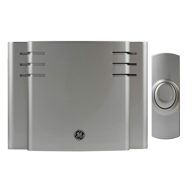 GE BatteryOperated White Doorbell Kit, 8Melody, Brushed Nickel