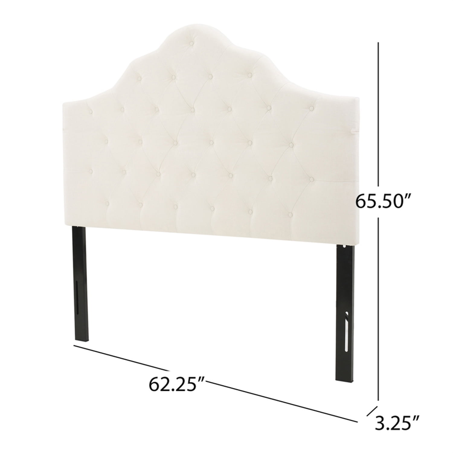 Kepooman Queen / Full Size Tufted Button Soft Fabric Upholstered Twin Headboard in Beige Kepooman Queen / Full Size Tufted Button Soft Fabric Upholstered Twin Headboard in Beige