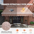 thumbnail image 4 of KFFKFF Hand-Operated Retractable Canopy, 12 x 10 ft Exterior Deck Shade, Moisture-Resistant Polyester Terrace Door Window Shade Shelter with Turning Handle for Garden, Veranda, 4 of 9