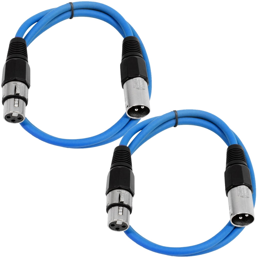 Seismic Audio 2 Pack of XLR Patch Cables 2 Feet Extension Cords Jumper