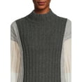 thumbnail image 4 of Time and Tru Women's Ribbed Mock Neck Sweater Sweater, 4 of 5